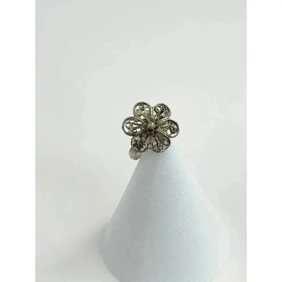 Floral Victorian Revival Statement Filigree Ring - size 8 - Picture 3 of 6